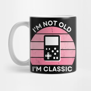 I'm not old, I'm Classic | Handheld Console | Retro Hardware | Vintage Sunset | Gamer girl | '80s '90s Video Gaming Mug